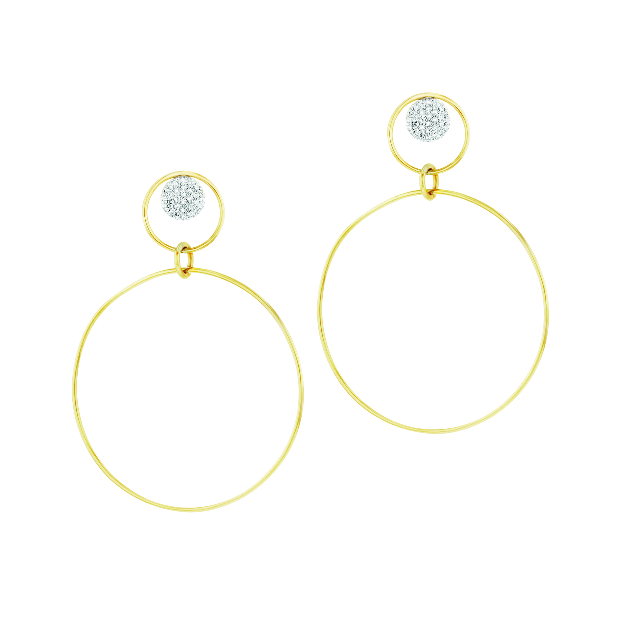 Phillips House 14k Yellow Gold Diamond Infinity Large Open Loop Earrings 