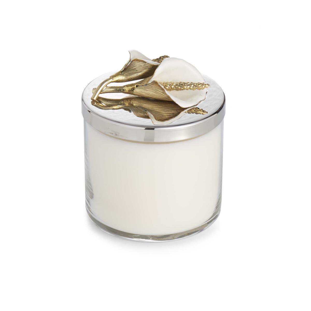 Michael Aram Calla Lily Two Tone White Enamel Candle