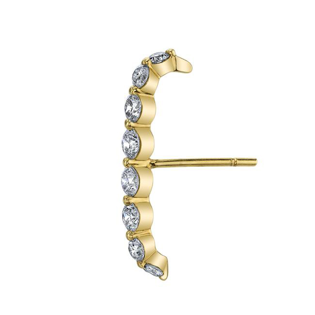 Anita Ko 18k Yellow Gold Diamond Floating Lobe Single Cuff Earring