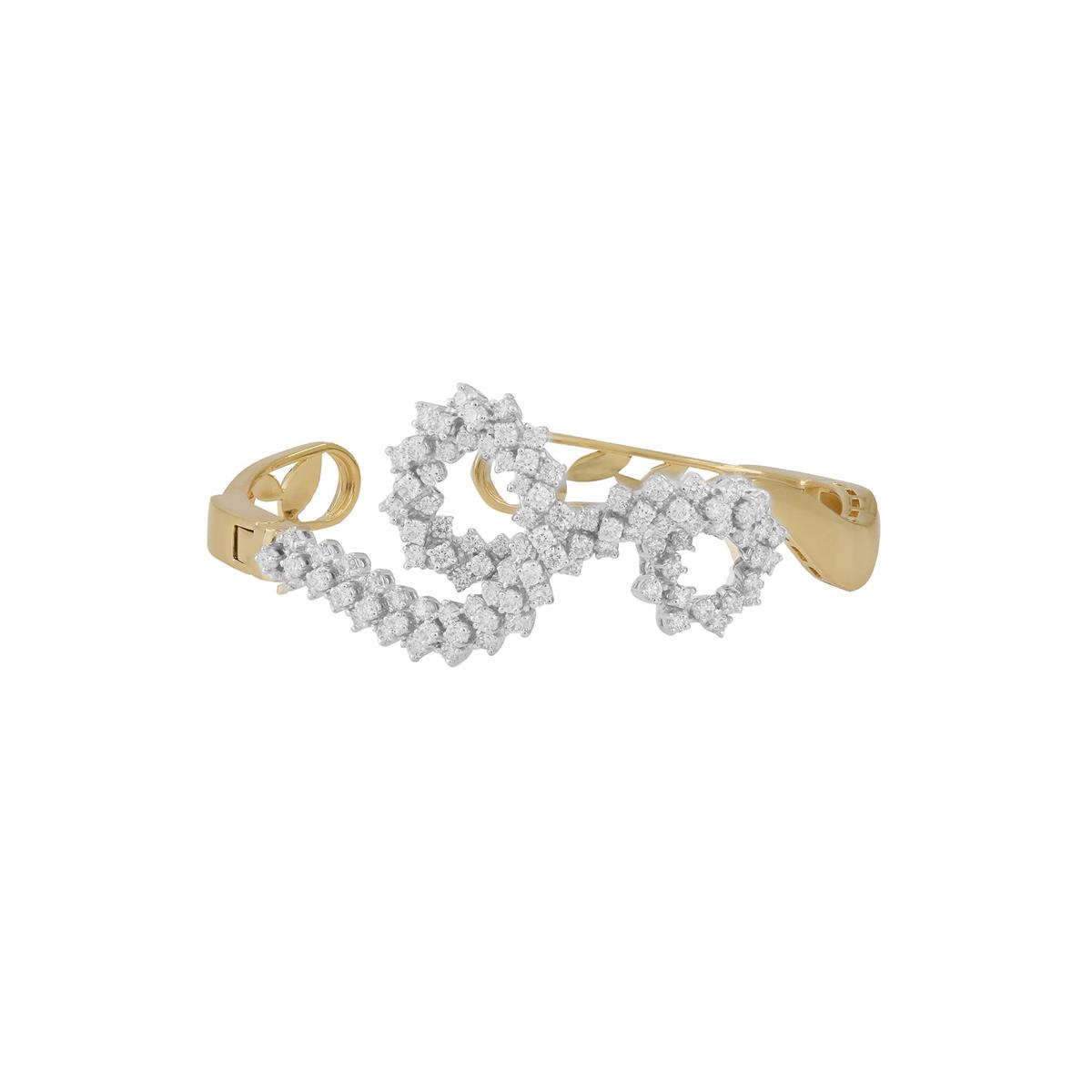 Yeprem two tone Diamond Curly Cuff Bracelet