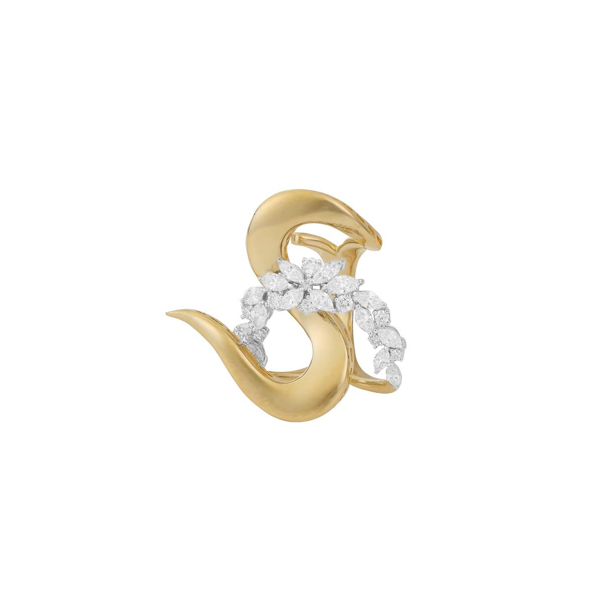 Yeprem Two Tone Diamond Wrap Ring