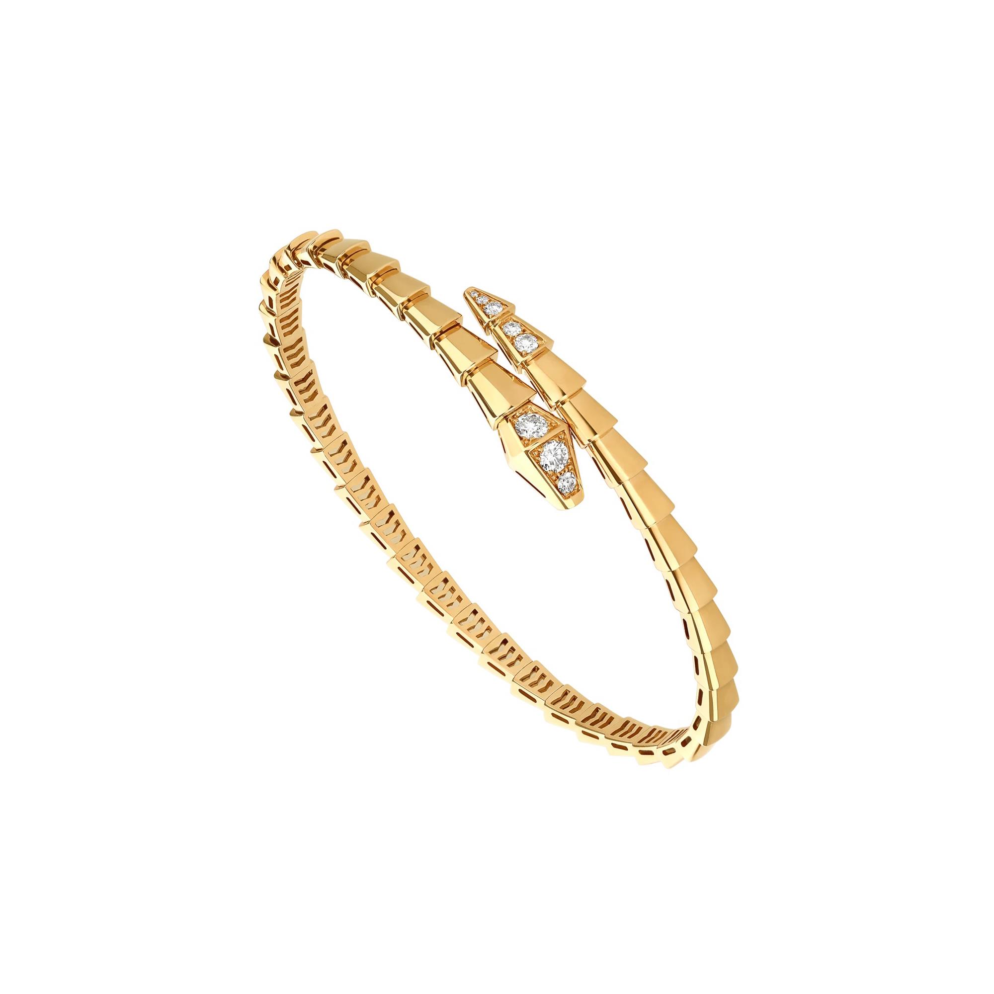 Bvlgari Serpenti 18k Yellow Gold Diamond Wrap Bracelet
