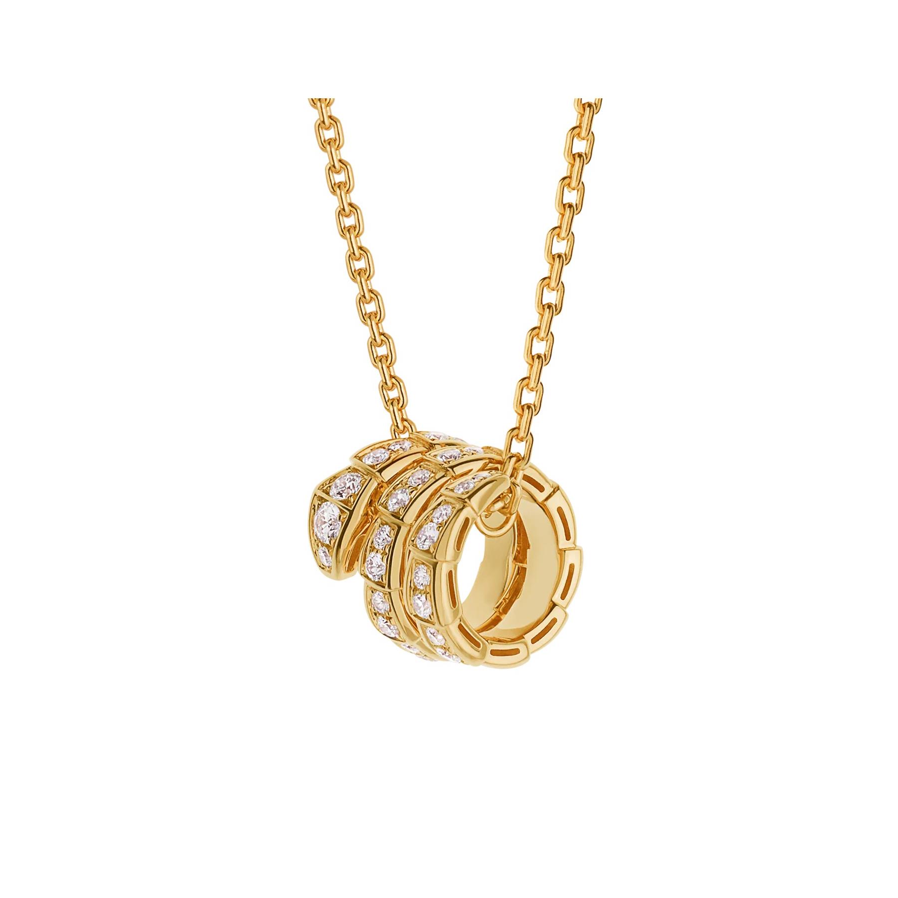 Bvlgari Serpenti 18k Yellow Gold Diamond Pendant Necklace