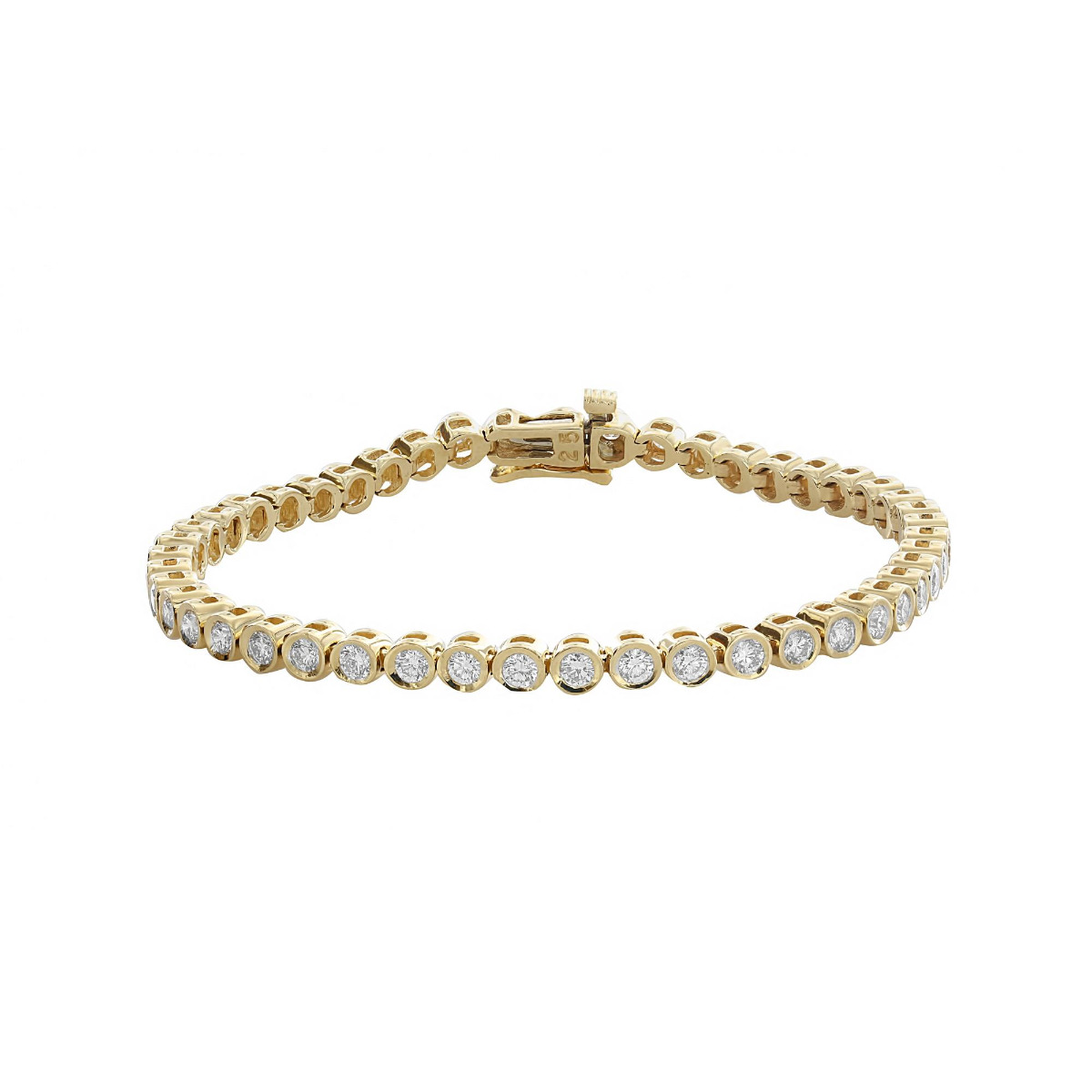 London Collection Yellow Gold Bezel Set Diamond Tennis Bracelet