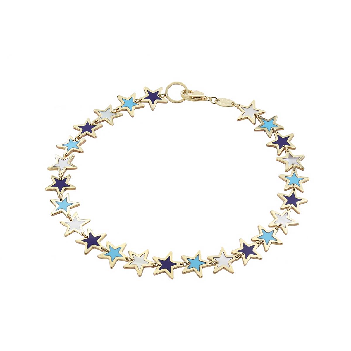 London Collection Yellow Gold Blue and White Star Bracelet
