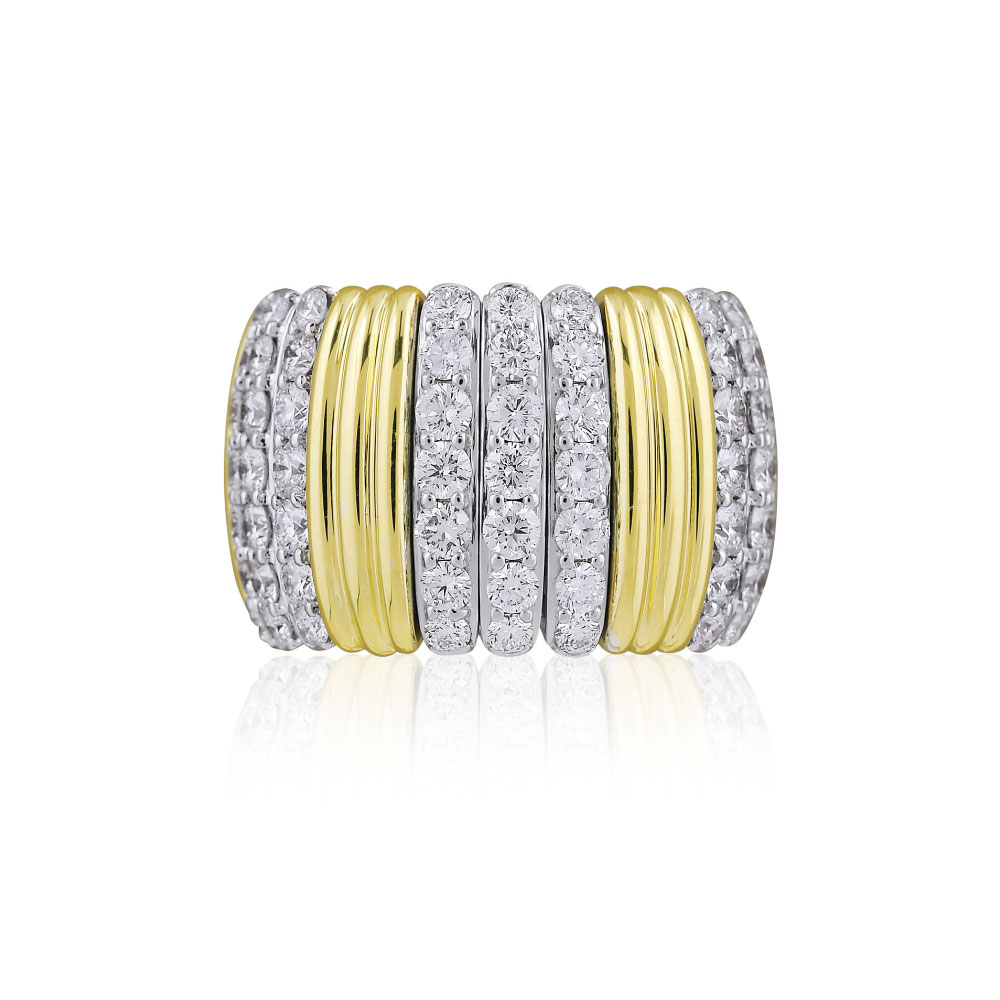 Picchiotti Xpandable 18k Yellow and White Gold Diamond Ring