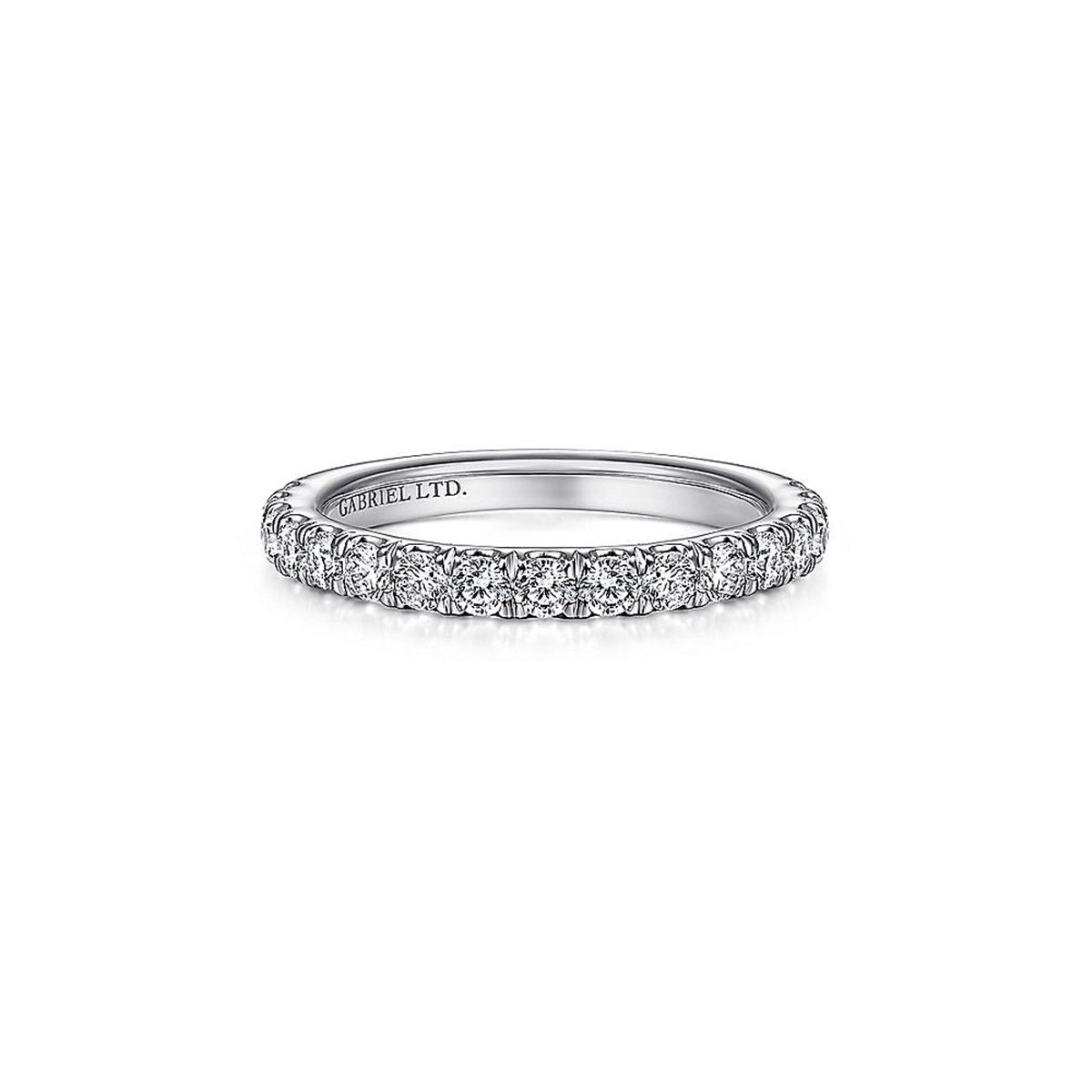 Gabriel & Co Bridal 18k White Gold Diamond Wedding Band