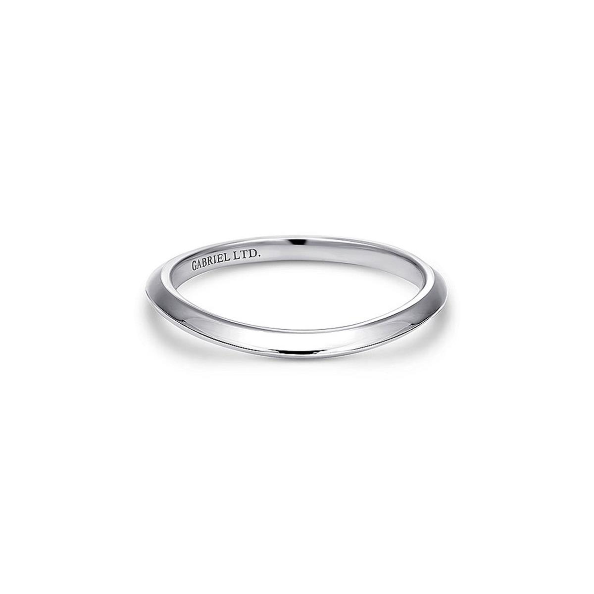 Gabriel & Co Bridal 18k White Gold Curved Wedding Band