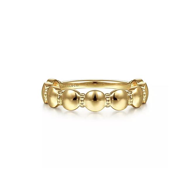 Gabriel & Co Bridal 14k Yellow Gold Round Station Stackable Ring
