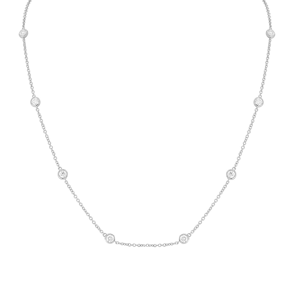 London Collection White Gold Diamond By The Yard Necaklce 2.00cts