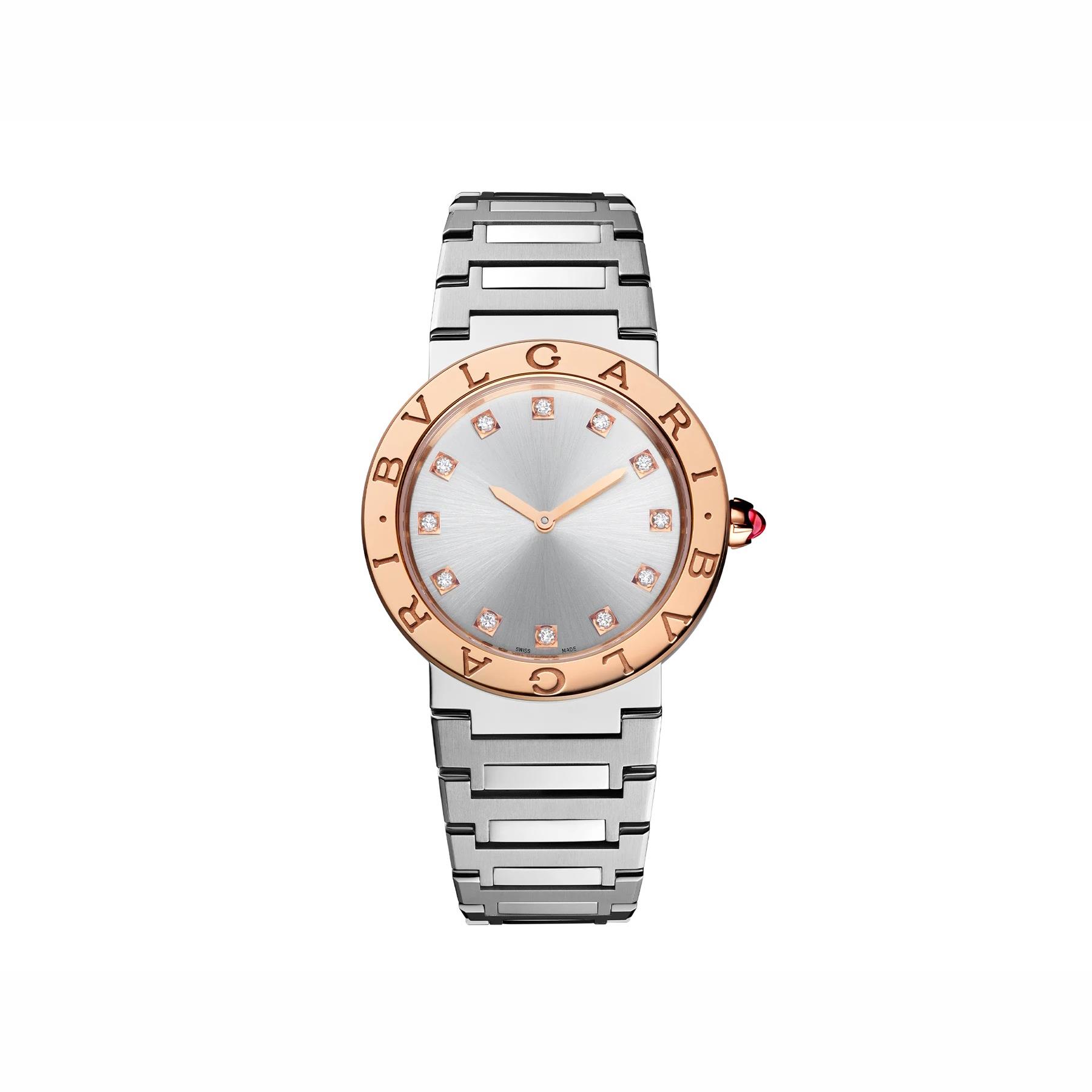 Bvlgari Bvlgari 18k Rose Gold and Stainless Steel 33mm Ladies Quartz Watch