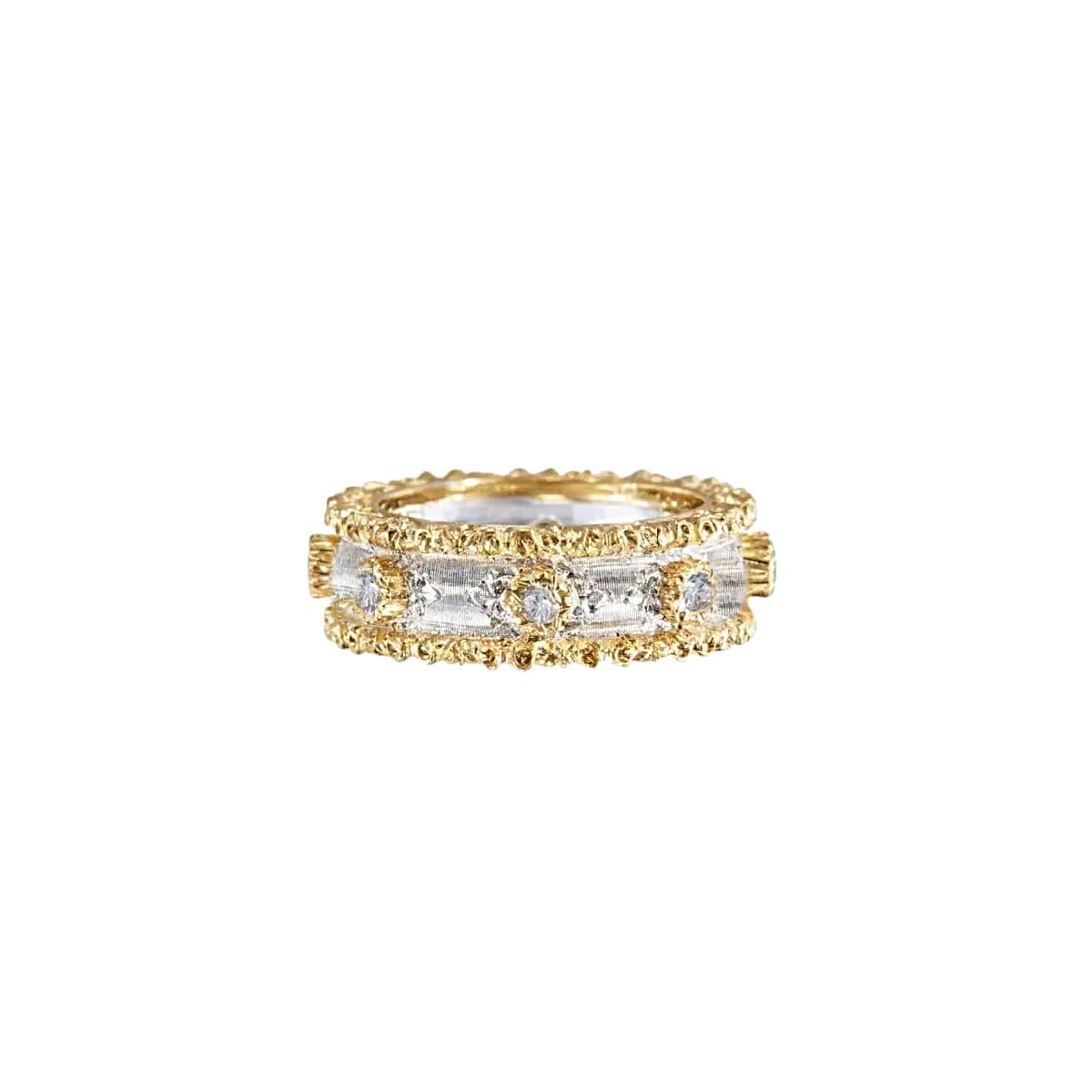 Buccellati Macri Capri Two Tone Diamond Eternelle Band Ring