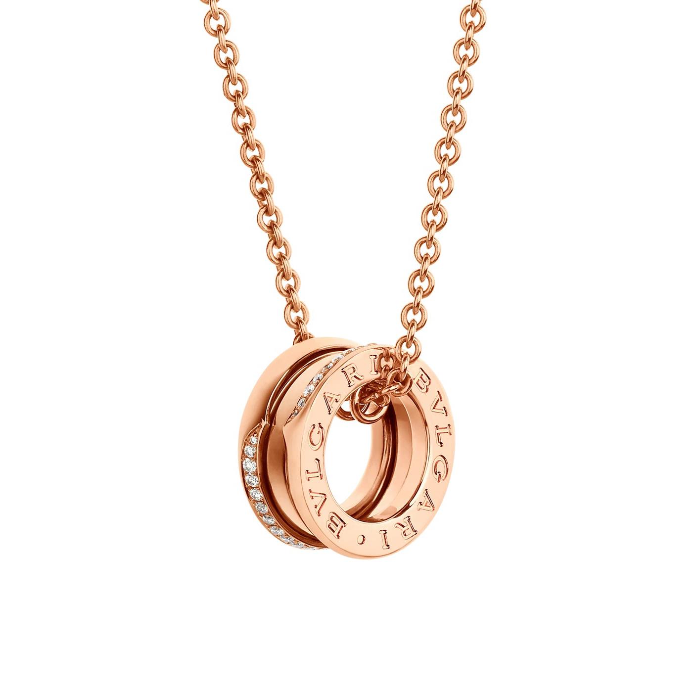 Bvlgari B.zero1 18k Rose Gold Diamond Pendant with Chain