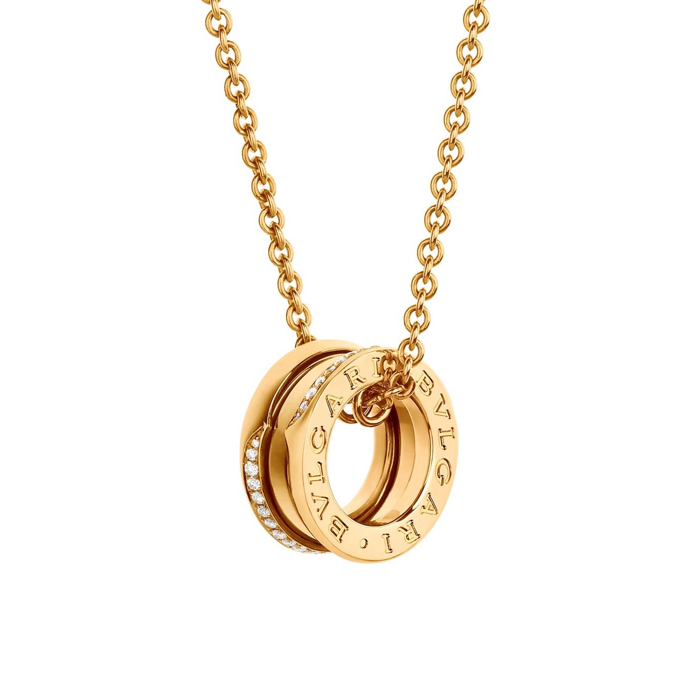 Bvlgari B.zero1 18k Yellow Gold Diamond Pendant with Chain