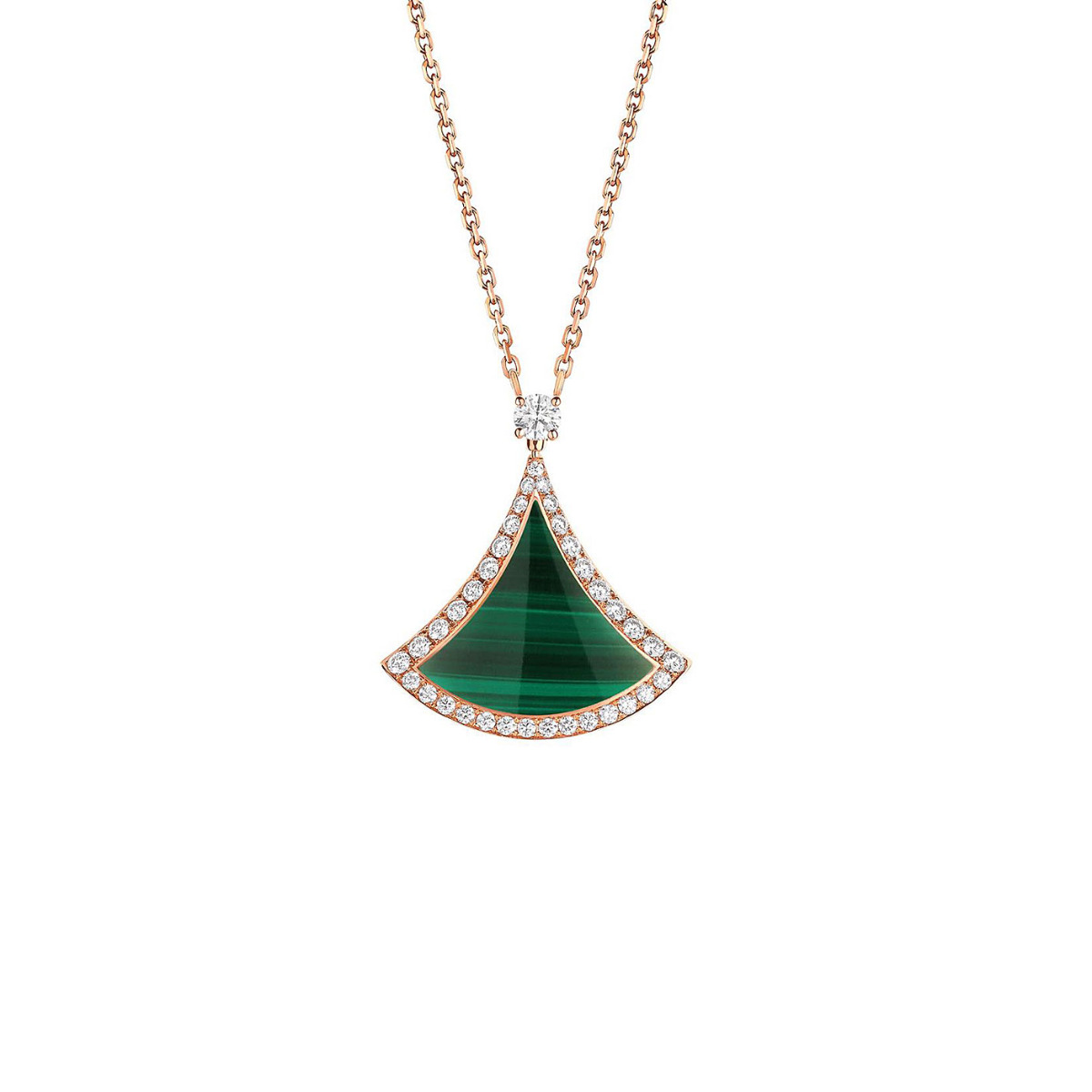 Bvlgari Divas Dream 18k Malachite and Diamond Pendant Necklace