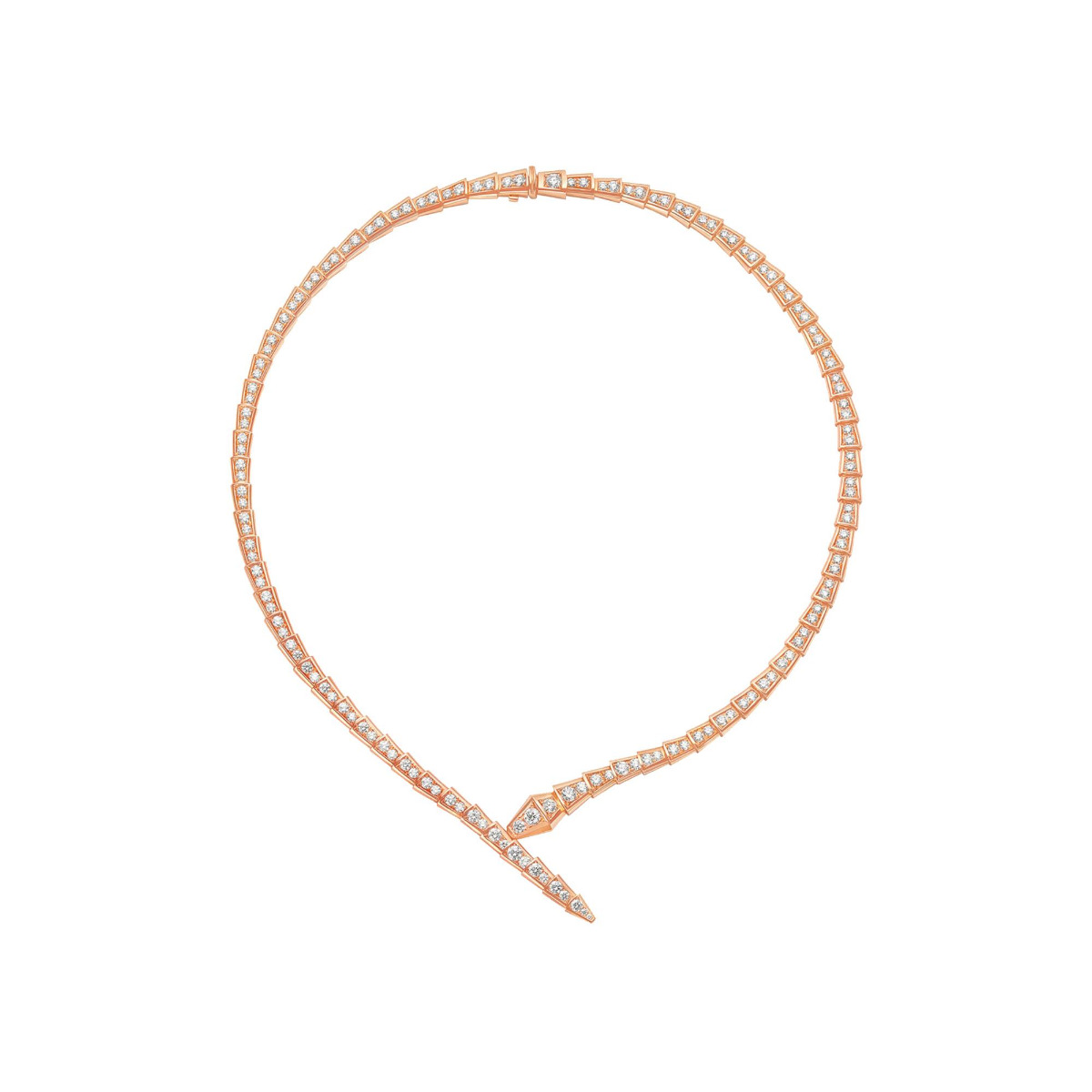 Bvlgari Serpenti Viper 18k Rose Gold Diamond Necklace
