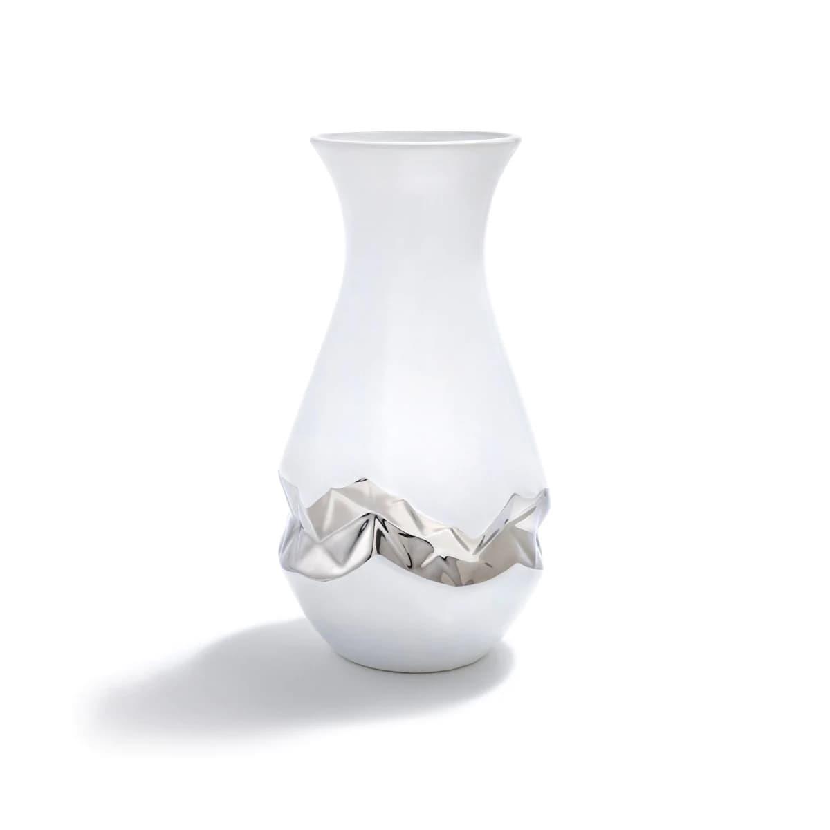 ANNA New York Talianna Oro Vase White & Silver