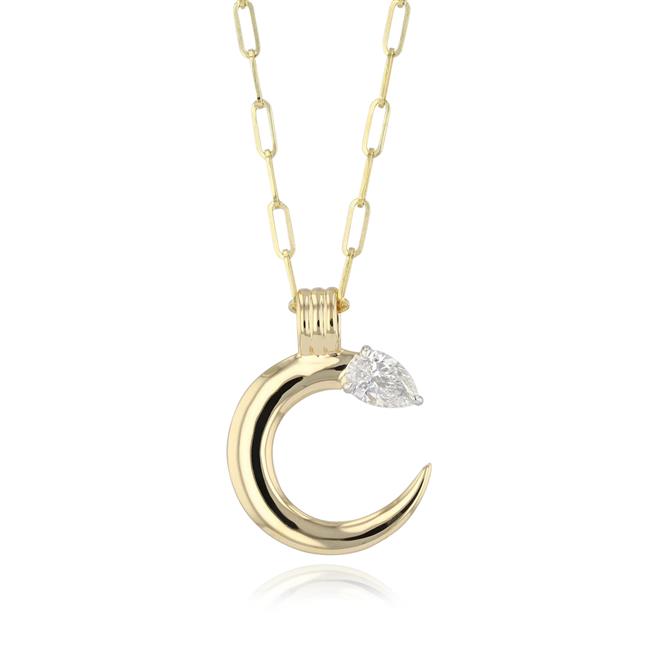 Phillips House 18k Yellow Gold Diamond Crescent Necklace