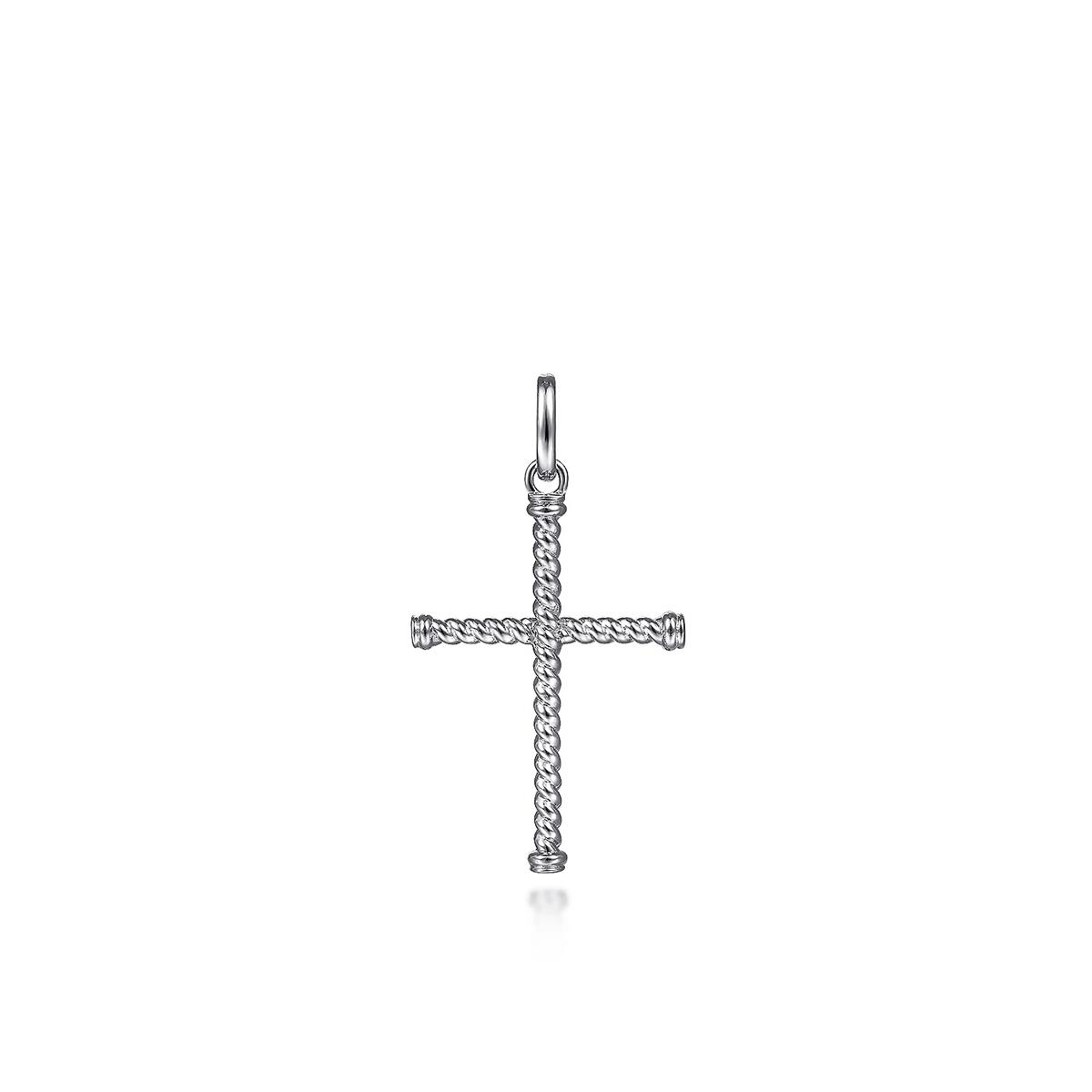 Gabriel & Co Sterling Silver Rope Cross Pendant