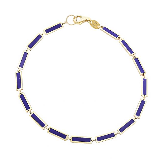 London Collection 14k Yellow Gold Lapis Bar Bracelet
