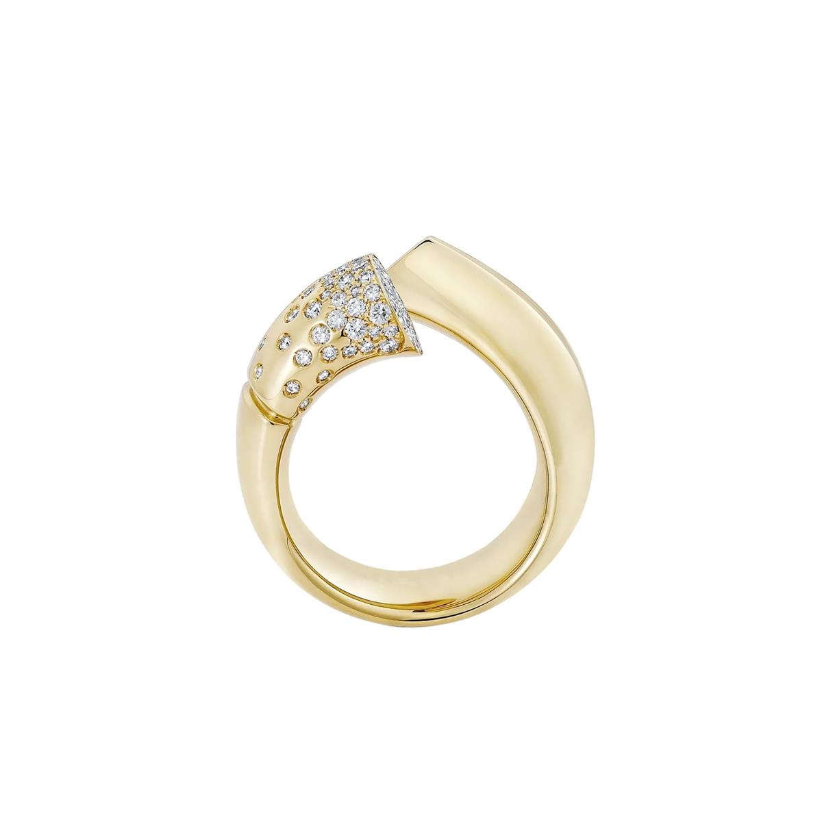 Tabayer Oera Large 18k Gold Pave Diamond Ring