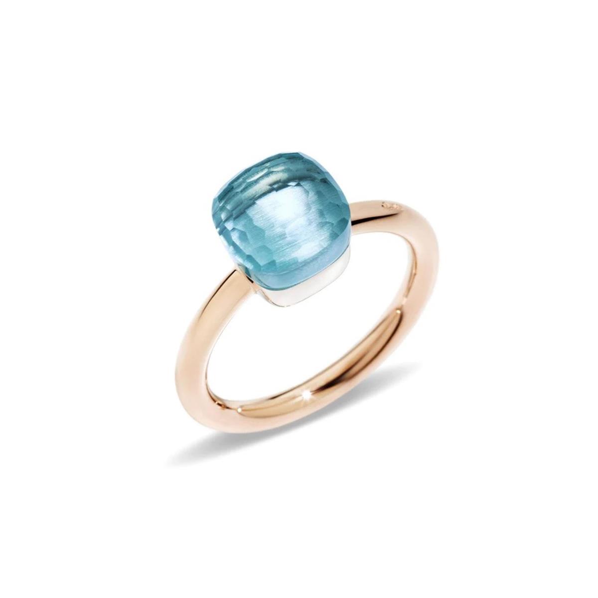 Pomellato Nudo Two Tone Sky Blue Topaz Petite Ring