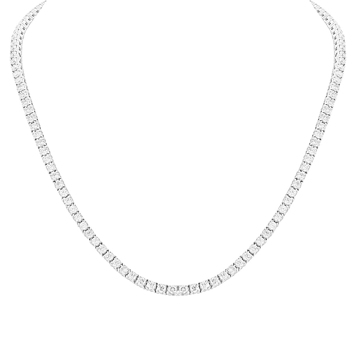 London Jewelers 14k White Gold Diamond Tennis Necklace 10.00cts