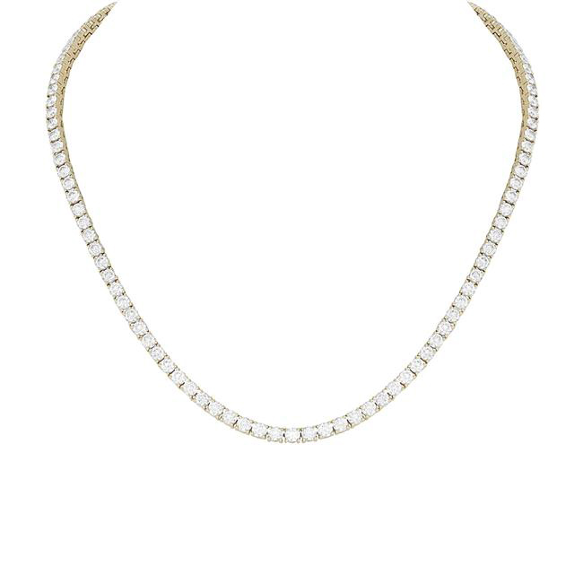 London Collection 14k Yellow Gold Diamond Straight Line Tennis Necklace