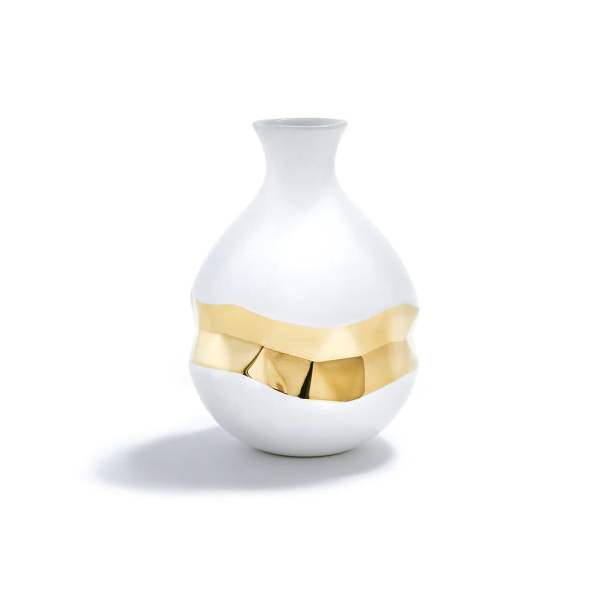 ANNA New York Talianna Oro Bud Vase White & Gold
