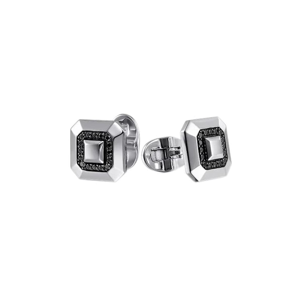 Gabriel & Co Sterling Silver and Black Spinel Square Cufflinks 