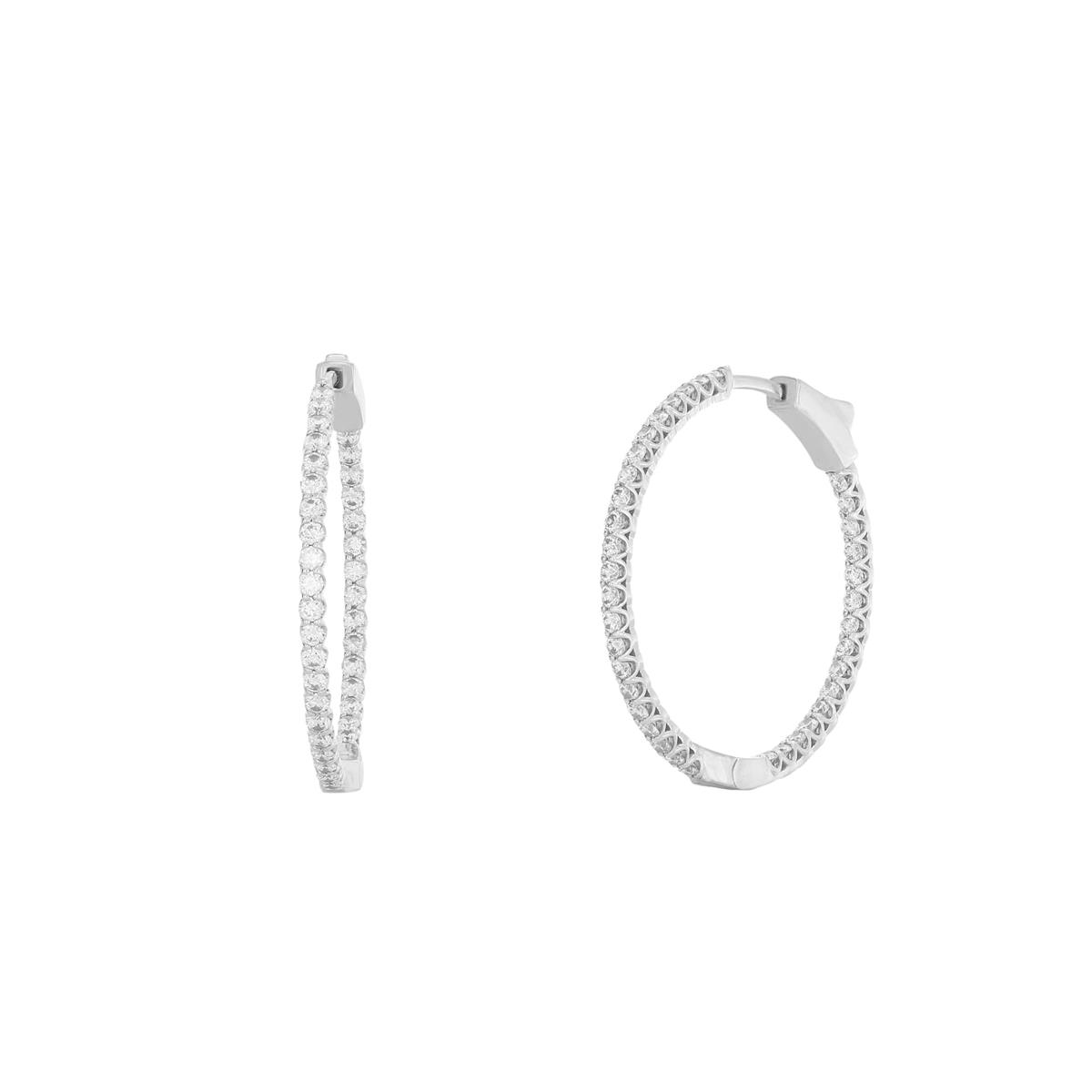 London Collection White Gold Diamond Hoop Earrings 1.40cts