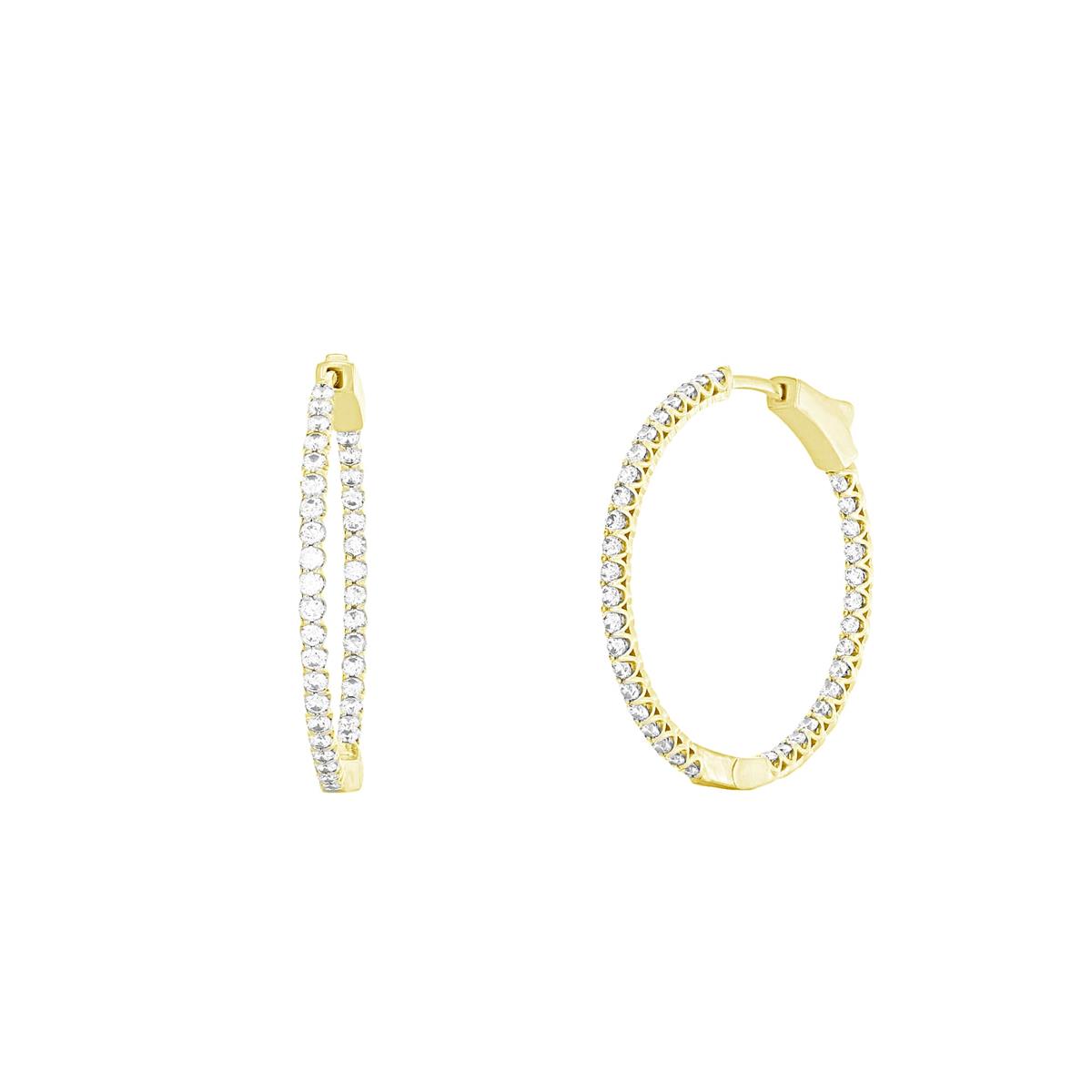 London Collection Yellow Gold Diamond Hoop Earrings 1.40cts