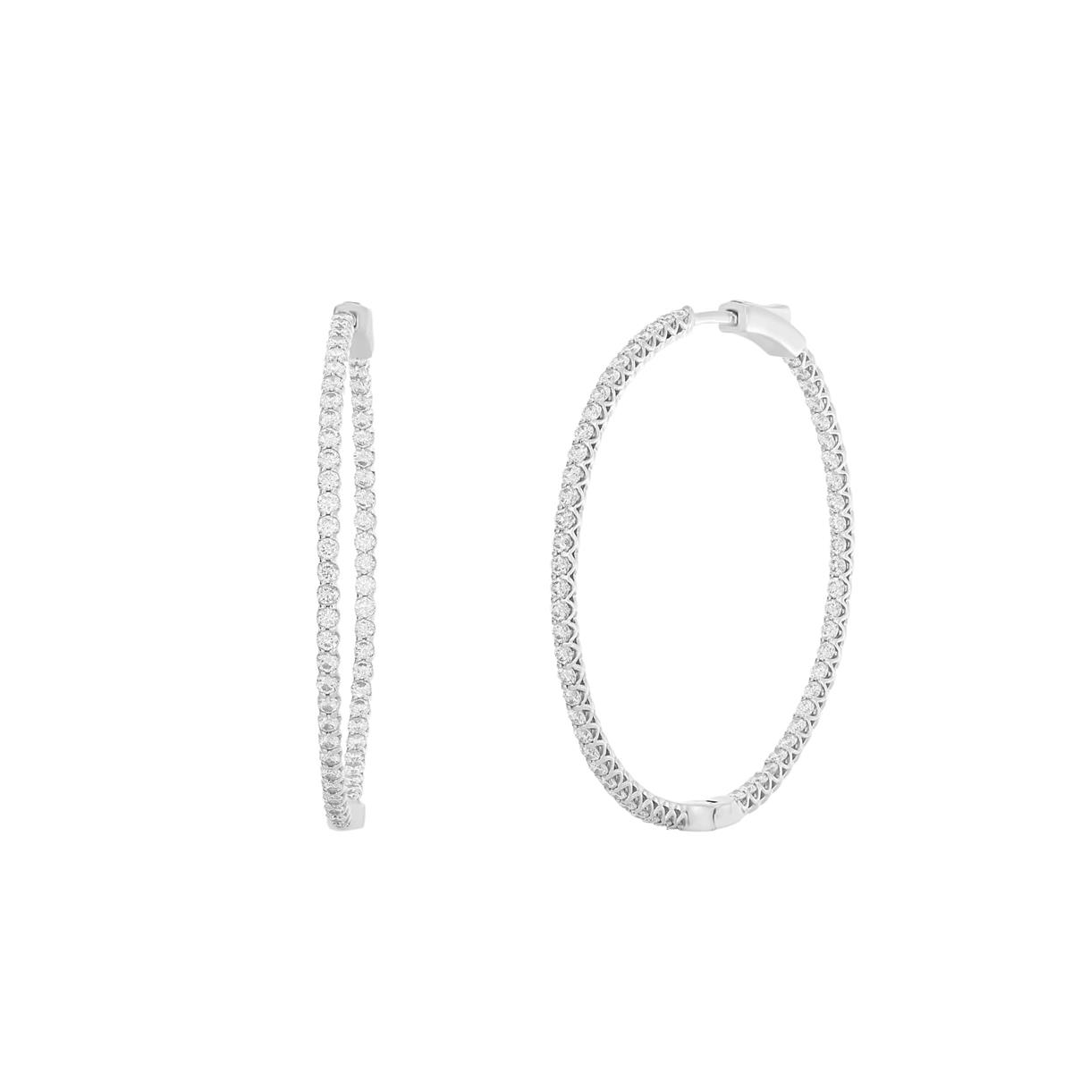 London Collection White Gold Diamond Hoop Earrings 2.25cts