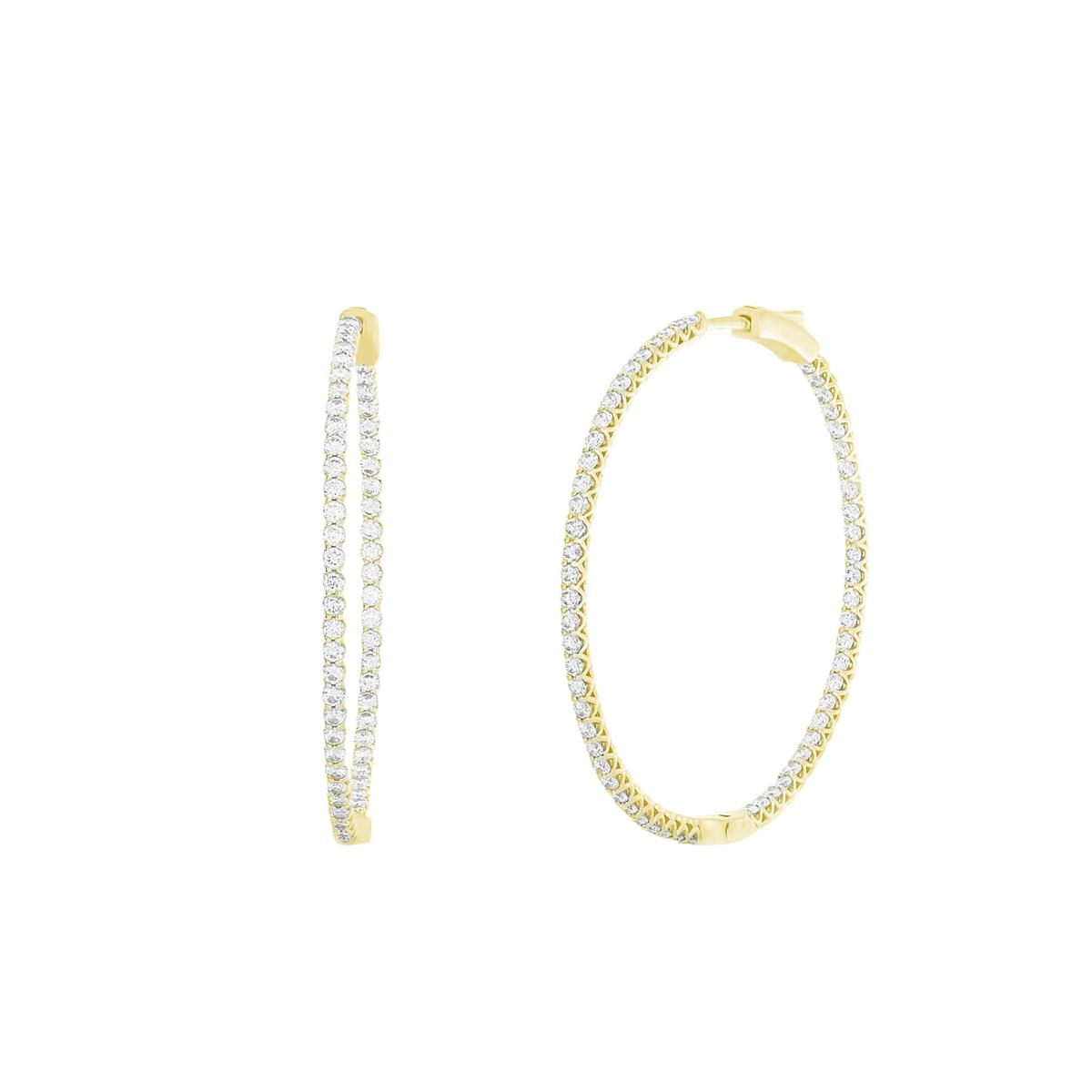 London Collection Yellow Gold Diamond Hoop Earrings 2.25cts