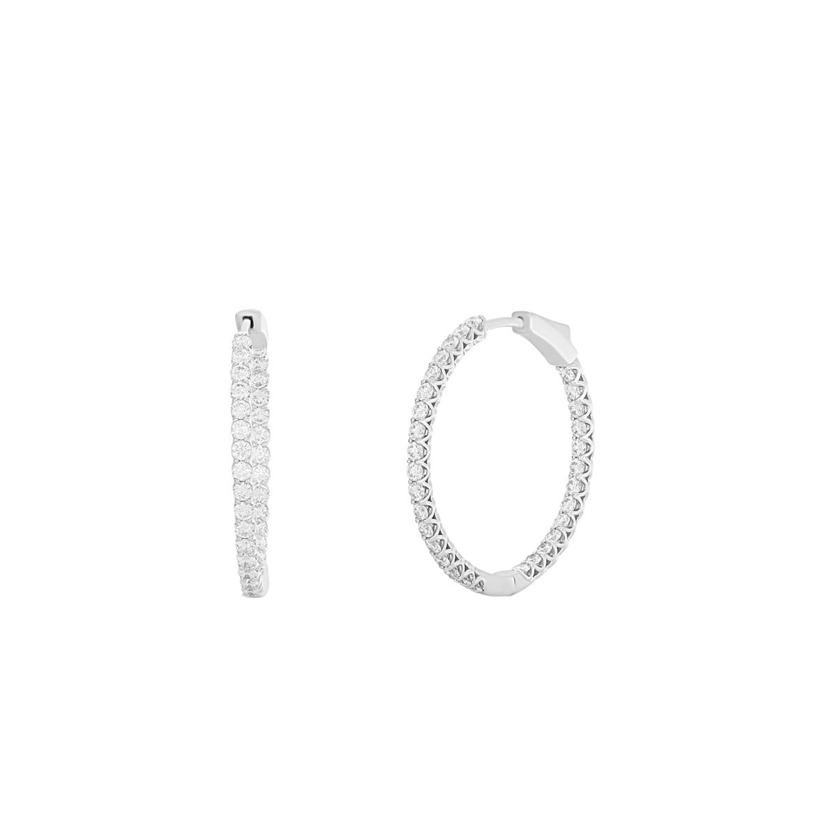 London Collection White Gold Hoop Earrings 2.15cts