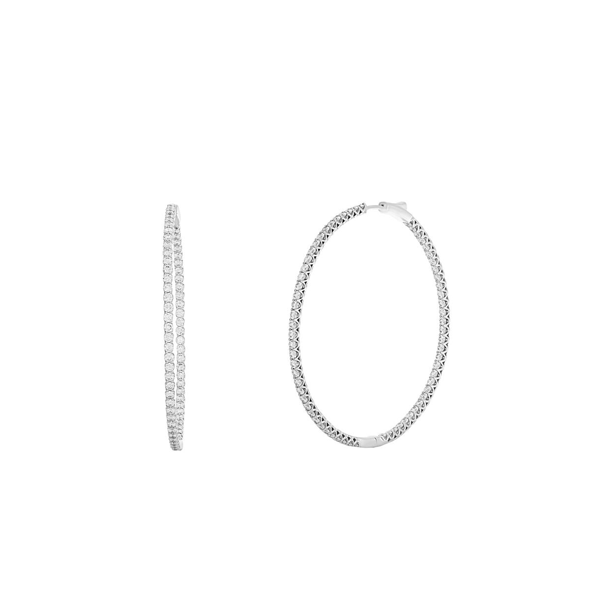 London Collection White Gold Diamond Hoop Earrings 4.70cts
