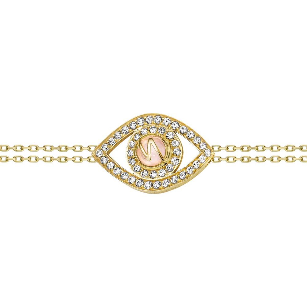 Netali Nissim Protected 18k Diamond and Quartz Eye Bracelet