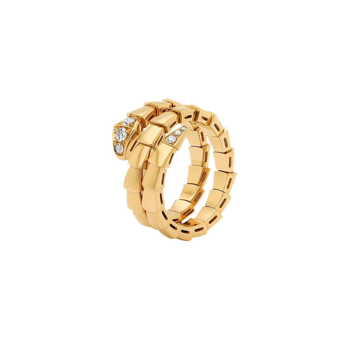 Bvlgari Serpenti 18k Yellow Gold Diamond Wrap Ring 