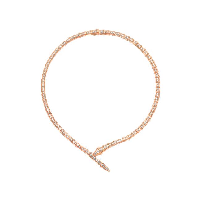 Bvlgari Serpenti Viper 18k Rose Gold Diamond Necklace