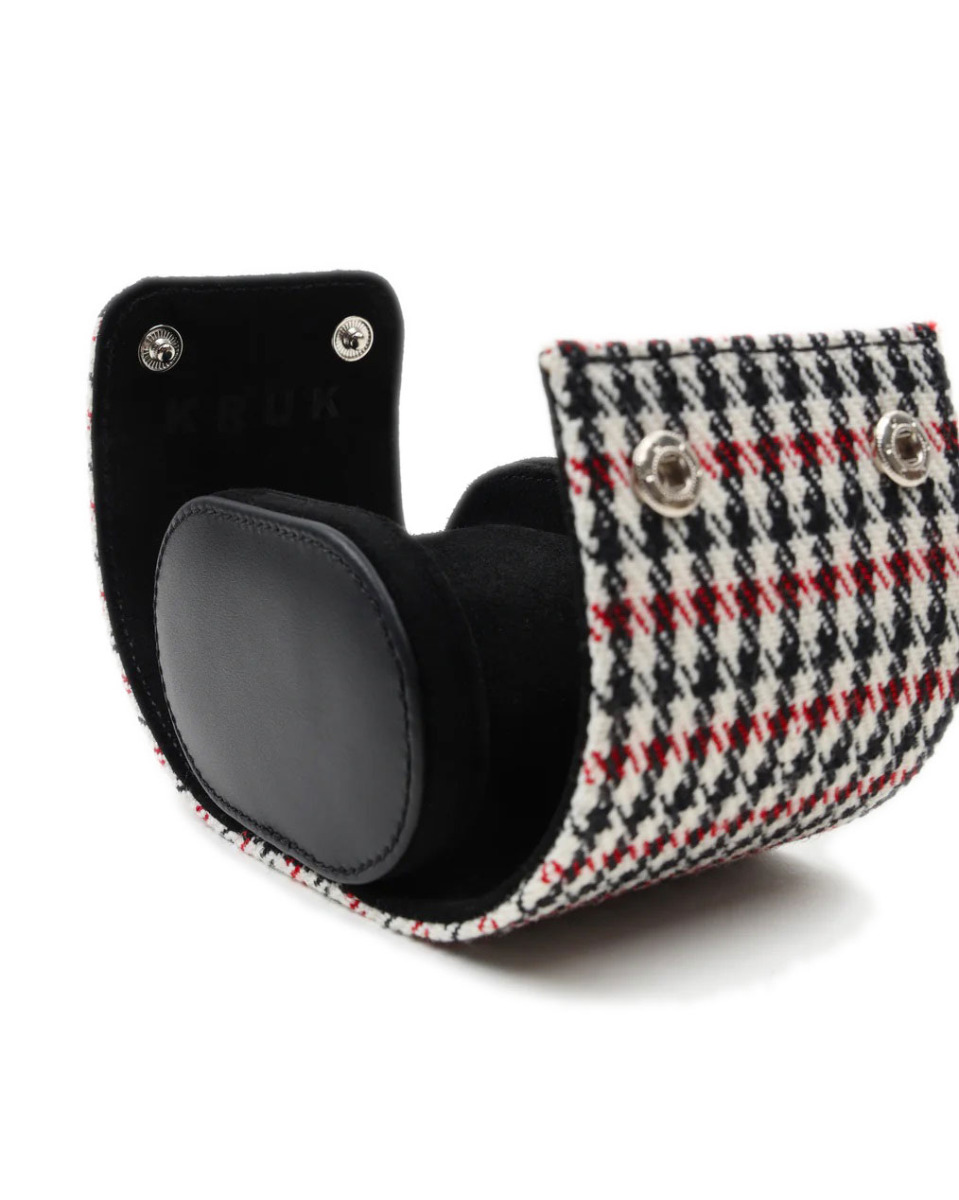 Kruk Red Pepita Single Watch Travel & Storage Case