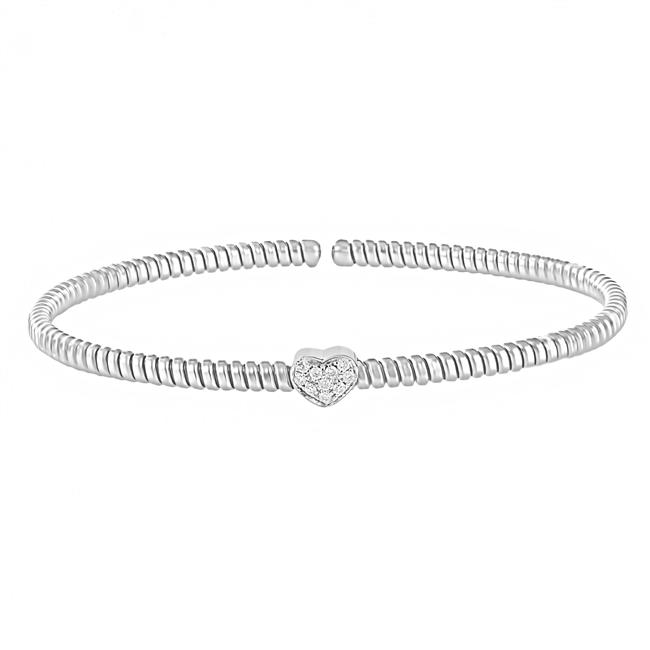 London Collection 18k Gold Diamond Heart Tubogas Bracelet