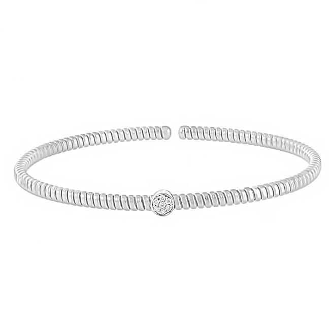 London Collection 18k Gold Diamond Slim Tubogas Bracelet