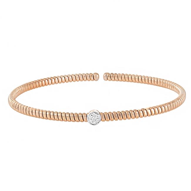 London Collection 18k Gold Diamond Slim Tubogas Bracelet