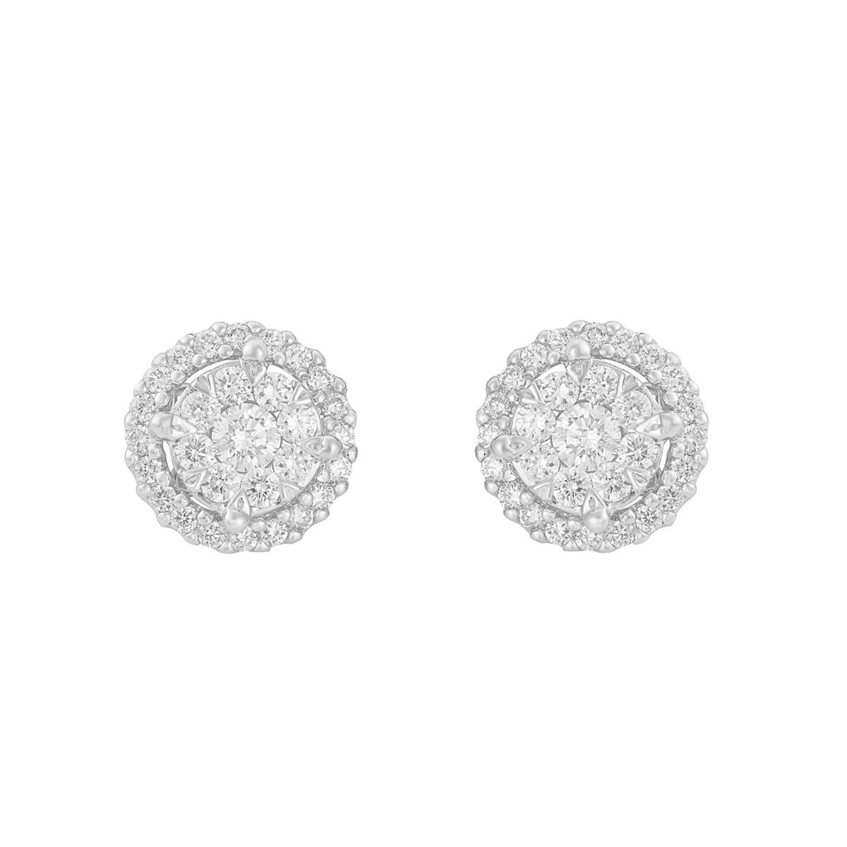 London Collection White Gold Diamond Cluster Stud Earrings 4.00cts
