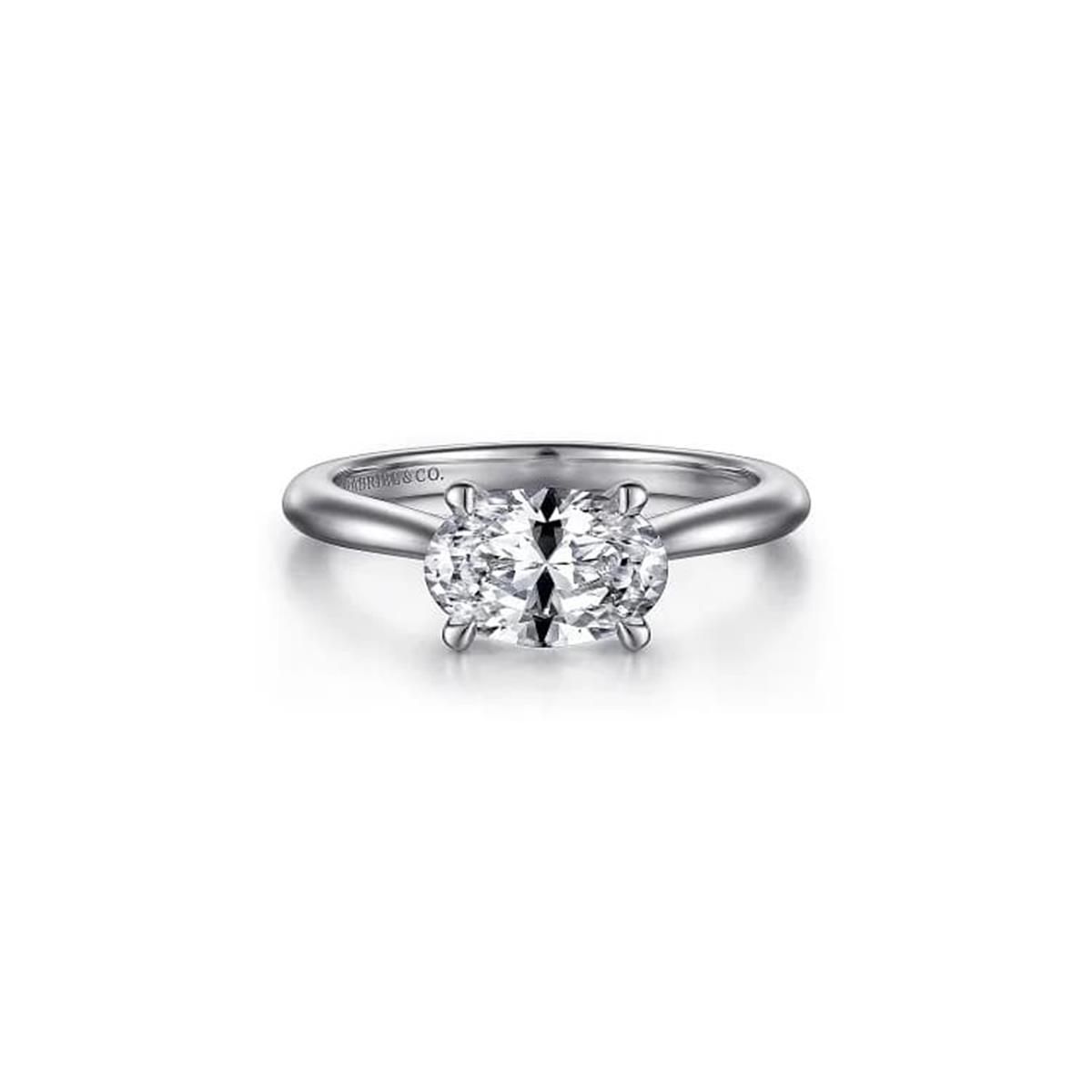 Gabriel & Co Larissa 14k Horizontal Oval Solitaire Engagement Ring