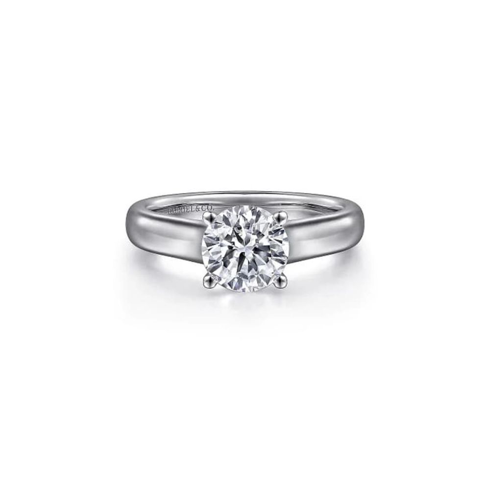 Gabriel & Co Bridal Anne 14k Round Solitaire Diamond Engagement Ring