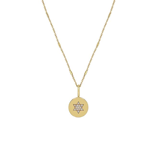 Zoe Chicco 14k Yellow Gold Diamond Star of David Pendant