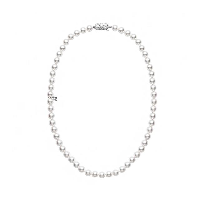 Mikimoto Princess 18k White Gold Akoya Pearl Necklace