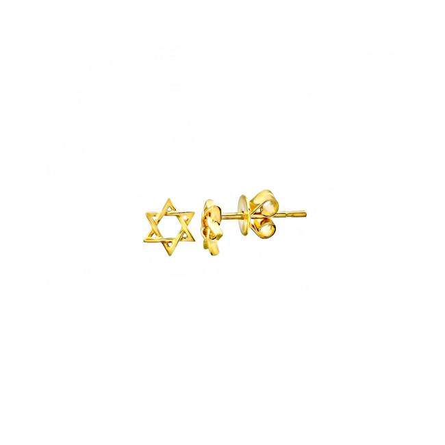 London Collection 14k Yellow Gold Star David Studs
