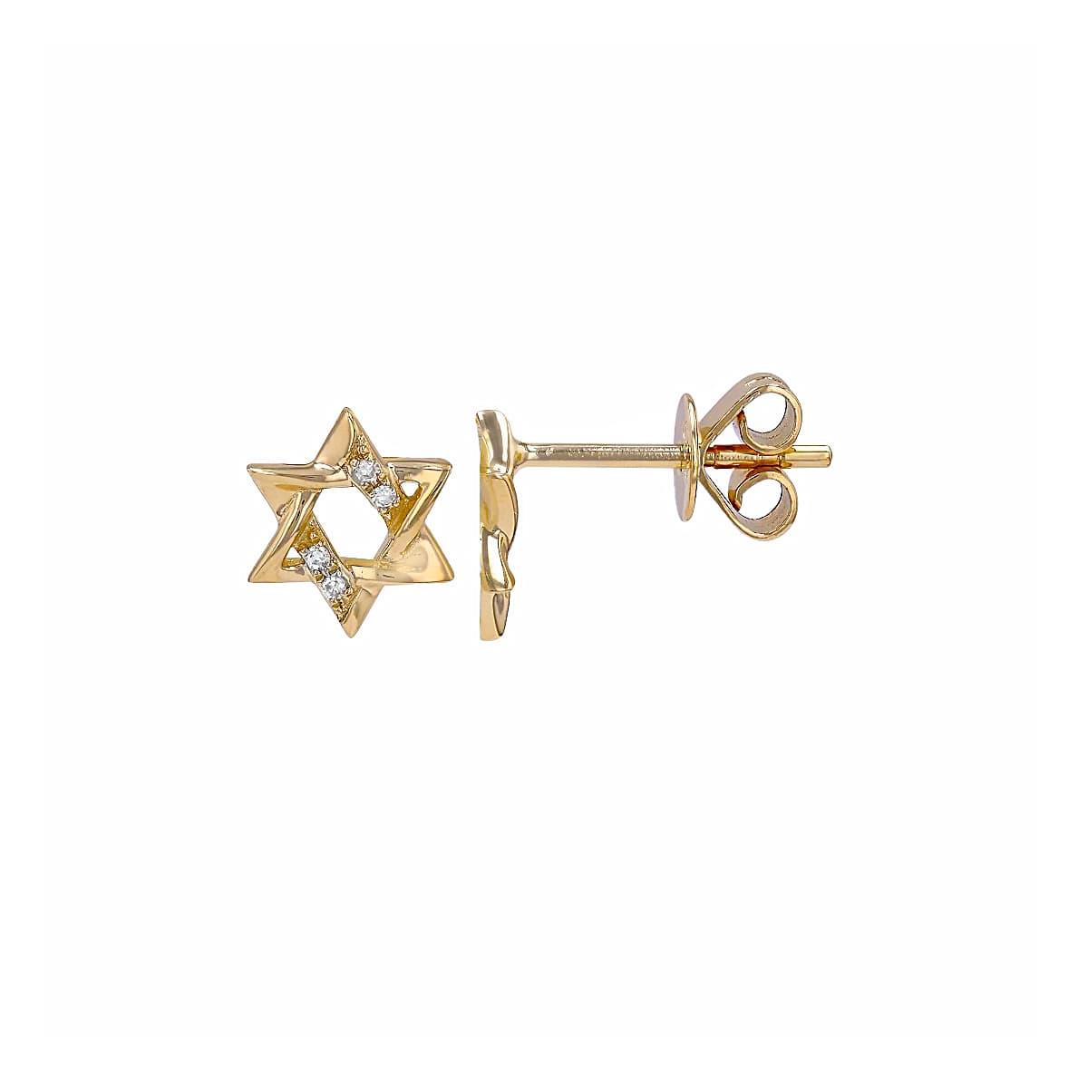 London Collection 14k Diamond Star of David Stud Earrings